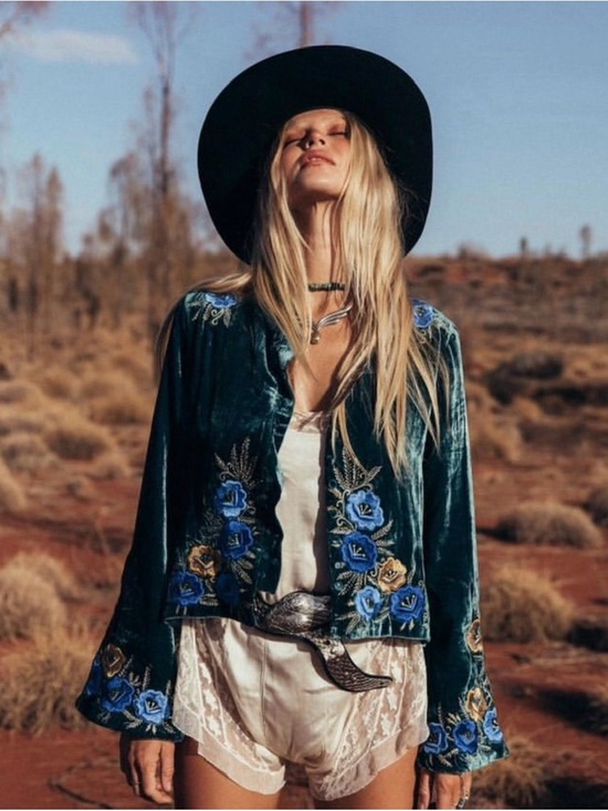 Chasing Unicorns Jackets & Blazers - 🌼CU Riders on the Storm Velvet embroidered jacket